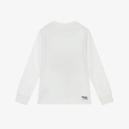 iDO-Boys Ivory Cotton Jersey Long-Sleeved Top | Childrensalon