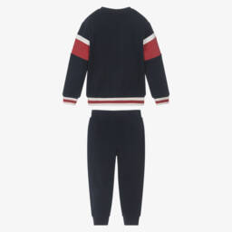 iDO-Boys Navy Blue Cotton Ice Hockey Inspired Tracksuit | Childrensalon