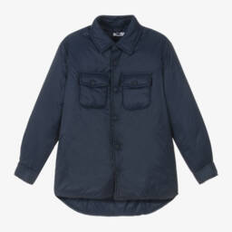 iDO Junior-Boys Navy Blue Lightly Padded Coat | Childrensalon