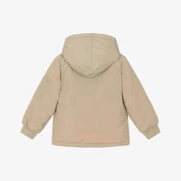 iDO-Boys Silky Beige Hooded Waterproof Coat | Childrensalon