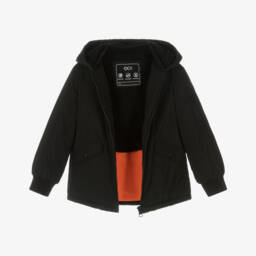 iDO-Boys Silky Black Waterproof Coat with Hood | Childrensalon
