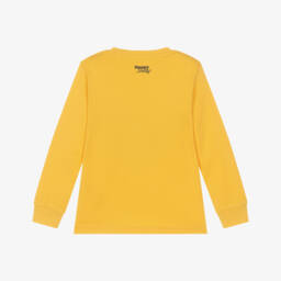 iDO-Boys Yellow Cotton Top with Embroidered Dog | Childrensalon