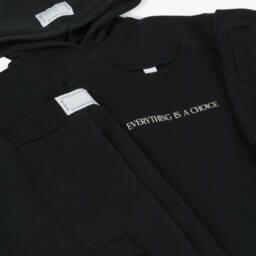 iDO Junior-Girls Black Cotton Tracksuit Set with Cargo Pockets | Childrensalon