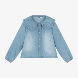 iDO Baby-Girls Blue Chambray Blouse | Childrensalon