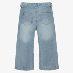 iDO-Джинсы голубые широкие с ремнем для девочек | Childrensalon