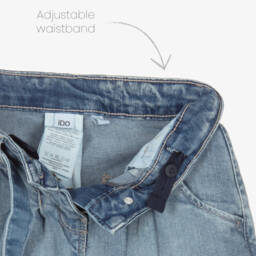 iDO-Джинсы голубые широкие с ремнем для девочек | Childrensalon