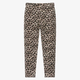 iDO-Girls Brown Cotton Leopard Print Leggings | Childrensalon