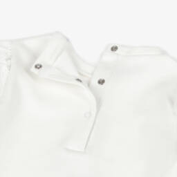 iDO Mini-Girls Ivory Cotton Ruffle Top | Childrensalon