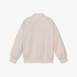 iDO-Girls Ivory Cotton Teddy Bear Zip-Up Top | Childrensalon