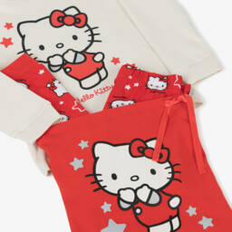 iDO-Girls Ivory & Red Cotton Hello Kitty Pyjamas | Childrensalon