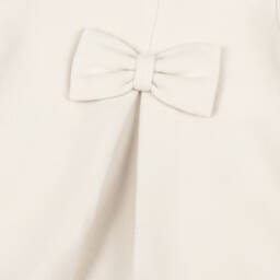 iDO-Girls Ivory Single Breasted Coat with Faux Fur Collar | Childrensalon