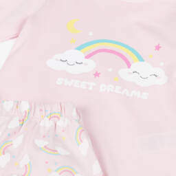 iDO Baby-Girls Pink Cotton Rainbow Pyjamas | Childrensalon