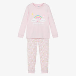 iDO Baby-Girls Pink Cotton Rainbow Pyjamas | Childrensalon