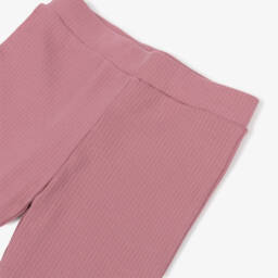 iDO-Girls Pink Cotton Ribbed Flared Trousers | Childrensalon