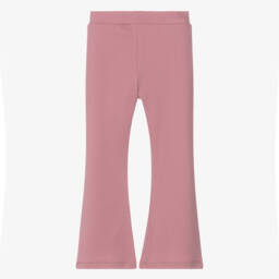 iDO-Girls Pink Cotton Ribbed Flared Trousers | Childrensalon
