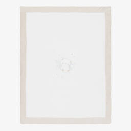 iDO-Ivory & Beige Teddy Bear Padded Velour Blanket (98cm) | Childrensalon