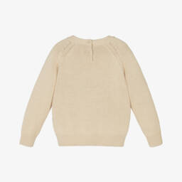 Il Gufo-Baby Boys Beige Organic Cotton Sweater | Childrensalon