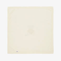 Il Gufo-Baby Boys Ivory & Pink Cotton Knit Bear Blanket (70cm) | Childrensalon