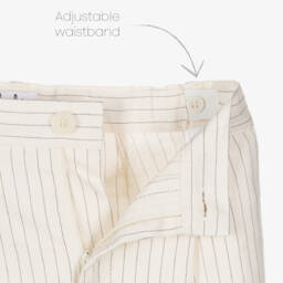 Il Gufo-Boys Ivory Pinstripe Cotton Shorts | Childrensalon
