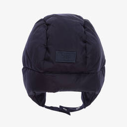 Il Gufo-قبعة ترابر مبطنة بريش لون كحلي للأولاد | Childrensalon