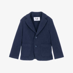 Boys Navy Blue Stripe Jersey Blazer