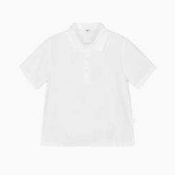Il Gufo-تيشيرت بولو كتان لون أبيض للأولاد | Childrensalon