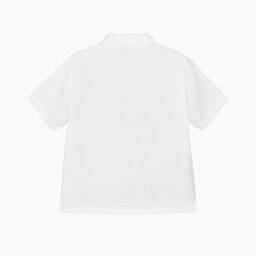 Il Gufo-تيشيرت بولو كتان لون أبيض للأولاد | Childrensalon