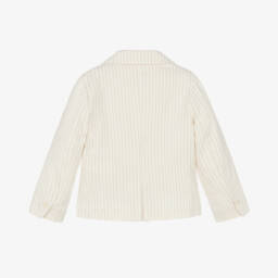 Il Gufo-Girls Ivory Pinstripe Blazer | Childrensalon
