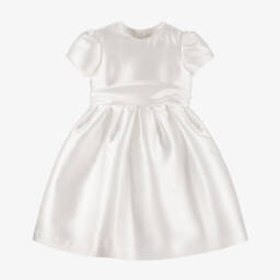 Il Gufo-Girls Ivory Satin Dress | Childrensalon