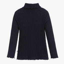 Il Gufo-توب بياقة عالية قطن لون كحلي  | Childrensalon