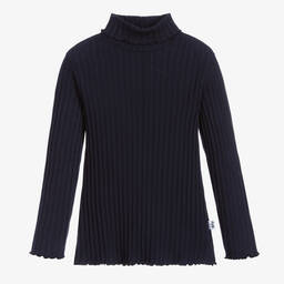 Il Gufo-توب بياقة عالية قطن لون كحلي  | Childrensalon