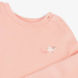 Il Gufo-Girls Peach Pink Cotton Tracksuit | Childrensalon