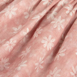 Il Gufo-Girls Pink Linen Floral Dress | Childrensalon