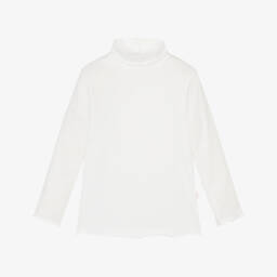 Il Gufo-Girls Beige Wool Sweater with Mushroom Motifs | Childrensalon