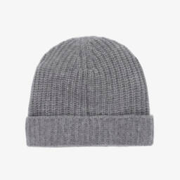 Il Gufo-قبعة بيني كشمير محبوك لون رمادي للأطفال | Childrensalon