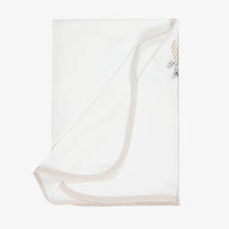 Baby Boys Ivory Cotton Hot Air Balloon Print Blanket (78cm)