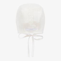 Jamiks-قبعة بونيه قطن عضوي لون عاجي للمولودات | Childrensalon