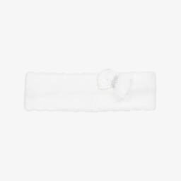 Jamiks-Baby Girls White Knitted Bow Headband | Childrensalon