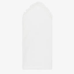 Jamiks-Baby Girls White Velour Nest with Lace Trim (70cm) | Childrensalon