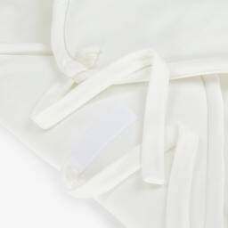 Jamiks-Baby Girls White Velour Nest with Lace Trim (70cm) | Childrensalon