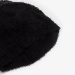 Jamiks-Black Fluffy Wool & Cashmere Knit Snood | Childrensalon