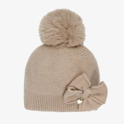 Mebi-Girls Terracotta & Beige Wool Knit Trouser Set | Childrensalon