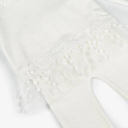 Jamiks-Girls Ivory Lace Trimmed Top & Leggings Set | Childrensalon