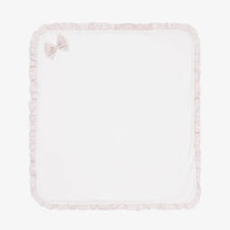 Jamiks-Girls Ivory & Pink Velour Floral Bow Babysuit Set | Childrensalon