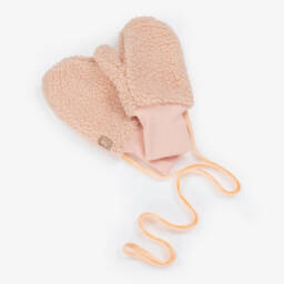 Jamiks-Girls Pale Pink Bouclé Mittens | Childrensalon