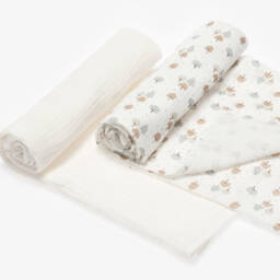 Jamiks-Ivory Organic Cotton Tree Print Muslin Cloths (2 Pack) | Childrensalon