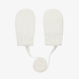 Jamiks-Ivory Wool & Cashmere Baby Mittens | Childrensalon