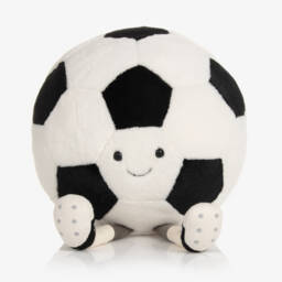 Jellycat-لعبة طريّة كرة قدم لون أسود وأبيض (23سم) | Childrensalon