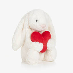 Jellycat-Ivory Bashful Love Heart Bunny Toy (31cm) | Childrensalon