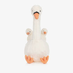 Jellycat-Ivory Featherful Swan Soft Toy (39 cm) | Childrensalon